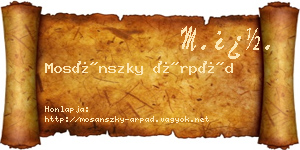 Mosánszky Árpád névjegykártya